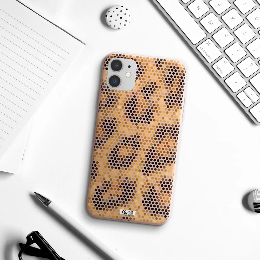 Leopard Dots Apple iPhone 11 Silicone pastel pink Case