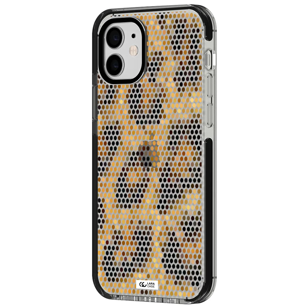 Leopard Dots Apple iPhone 12 impact black border Case