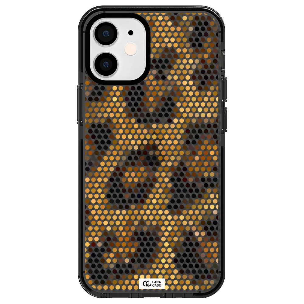 Leopard Dots Apple iPhone 12 mini impact Smoke Black Case