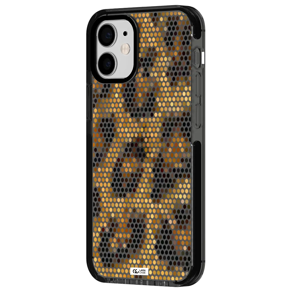 Leopard Dots Apple iPhone 12 mini impact Smoke Black Case