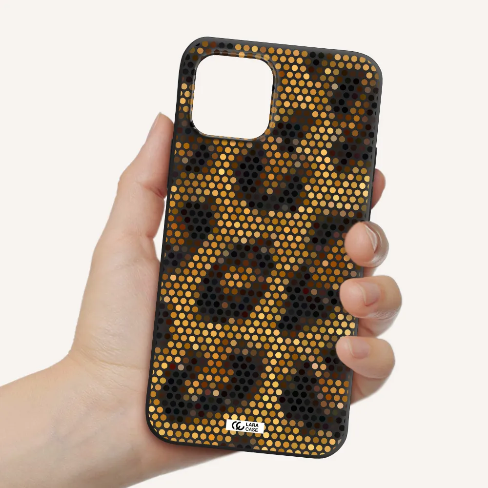 Leopard Dots Apple iPhone 12 mini Silicone black Case