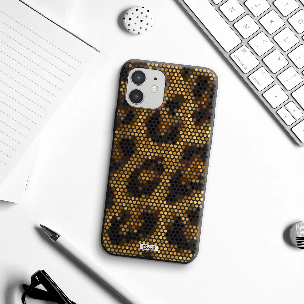 Leopard Dots Apple iPhone 12 mini Silicone black Case