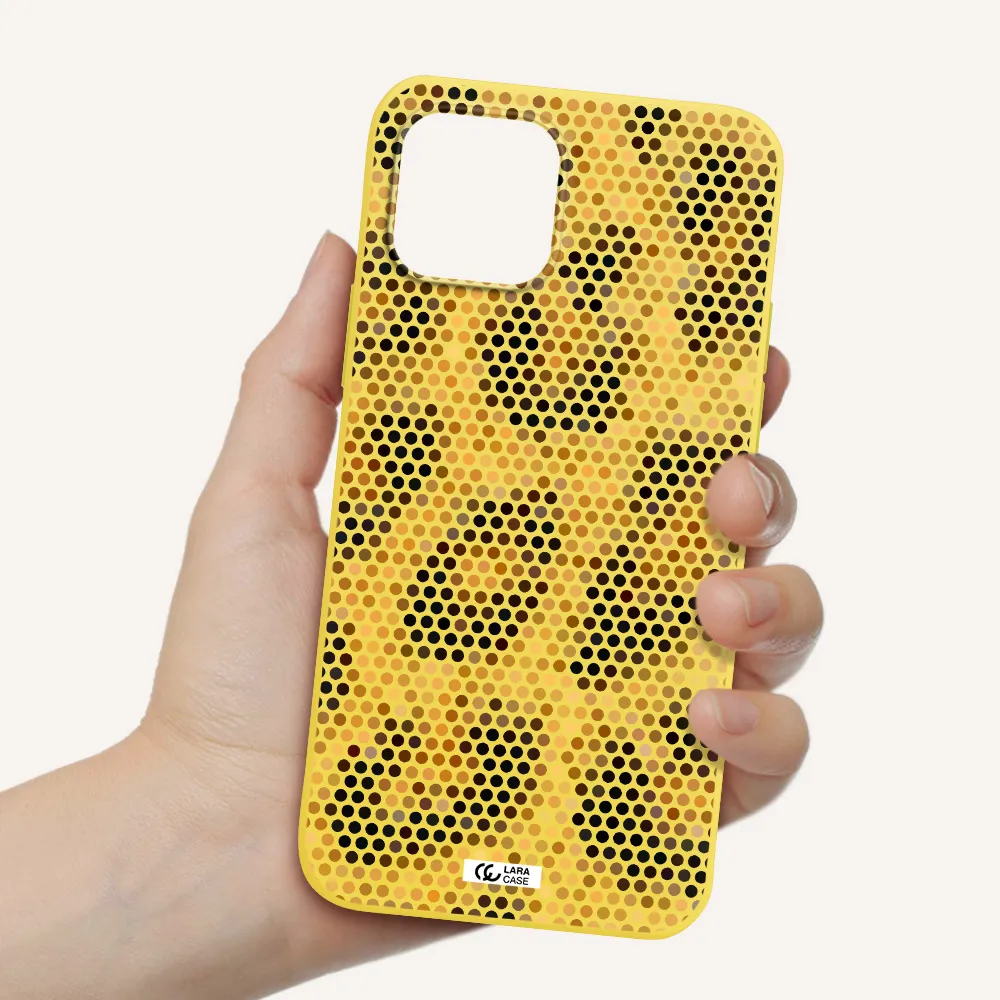 Leopard Dots Apple iPhone 12 mini Silicone canary yellow Case