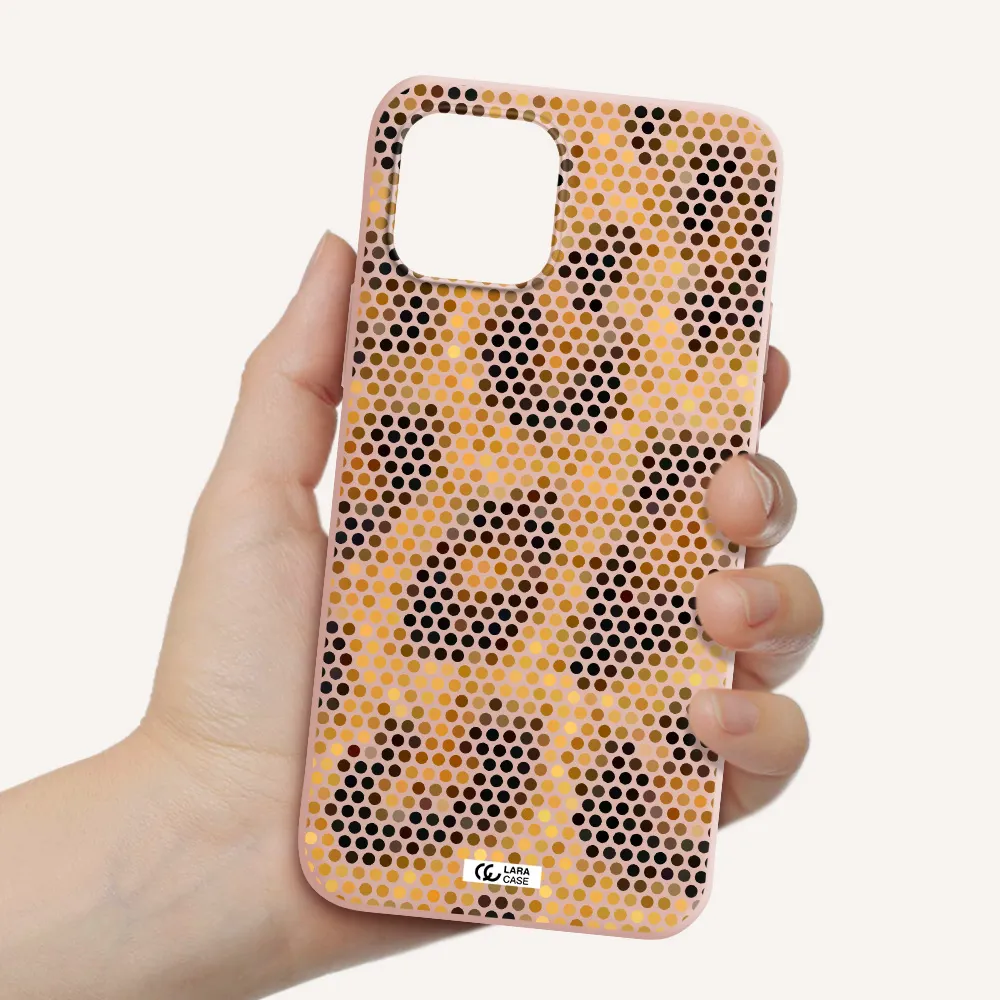 Leopard Dots Apple iPhone 12 mini Silicone pastel pink Case
