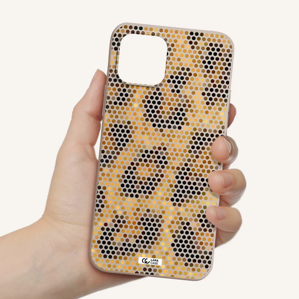 Leopard Dots Apple iPhone 12 mini Silicone Stone Case