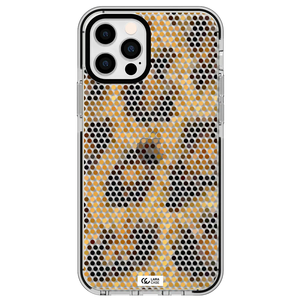 Leopard Dots Apple iPhone 12 pro impact black border Case