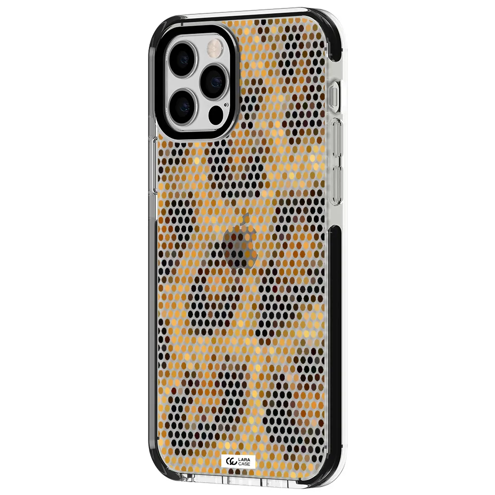 Leopard Dots Apple iPhone 12 pro impact black border Case