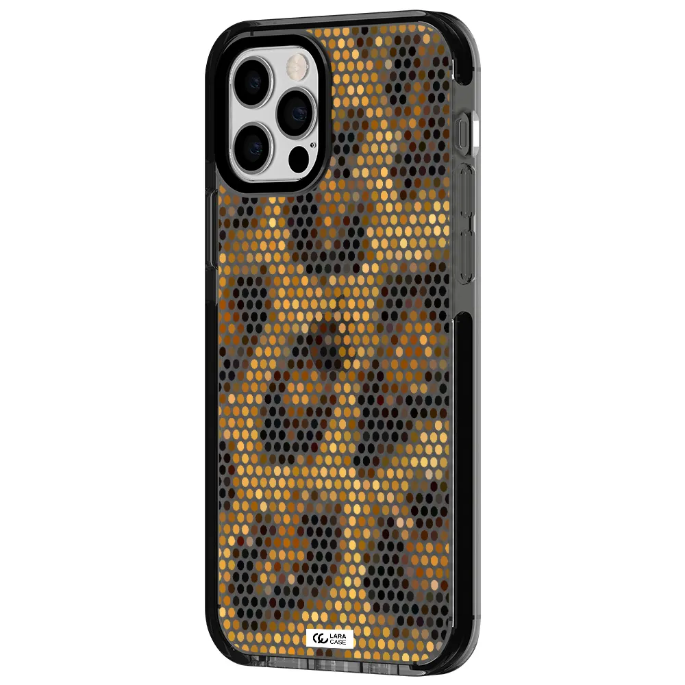 Leopard Dots Apple iPhone 12 pro impact Smoke Black Case