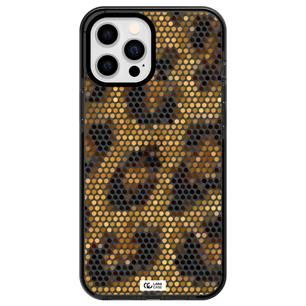 Leopard Dots Apple iPhone 12 pro max impact Smoke Black Case