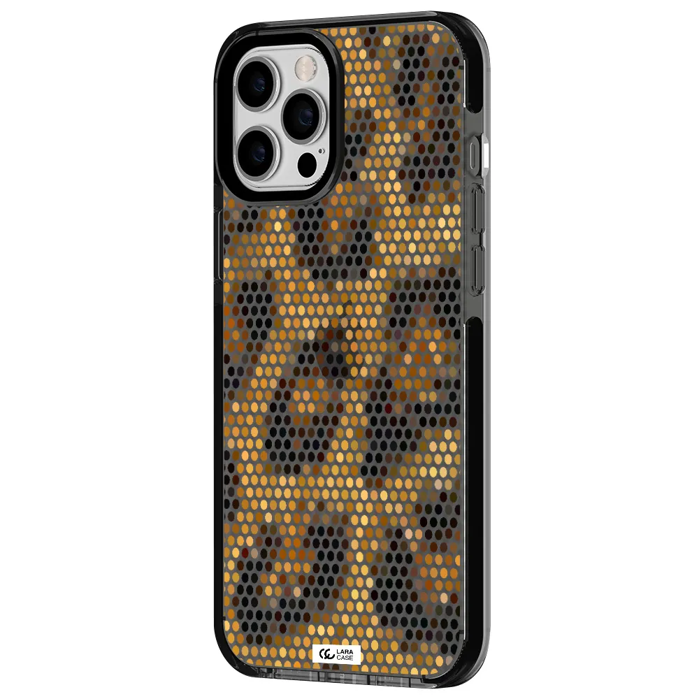 Leopard Dots Apple iPhone 12 pro max impact Smoke Black Case