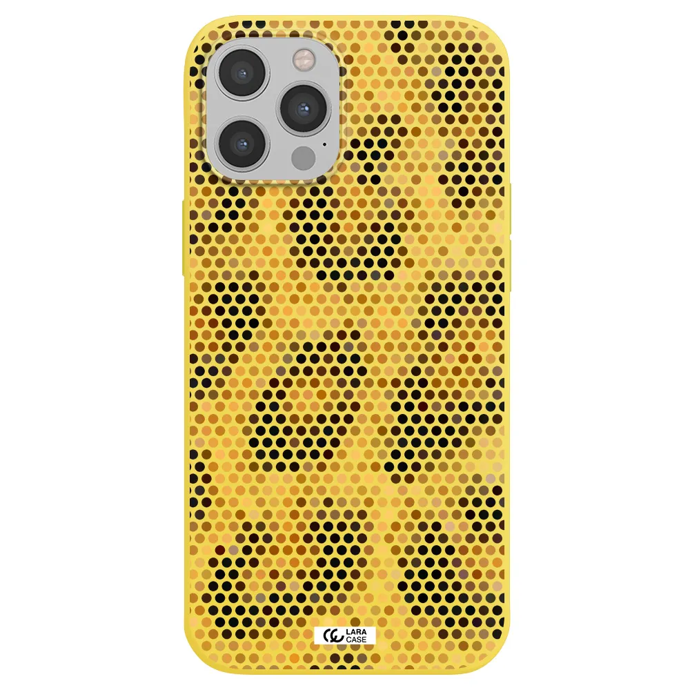 Leopard Dots Apple iPhone 12 pro max Silicone canary yellow Case