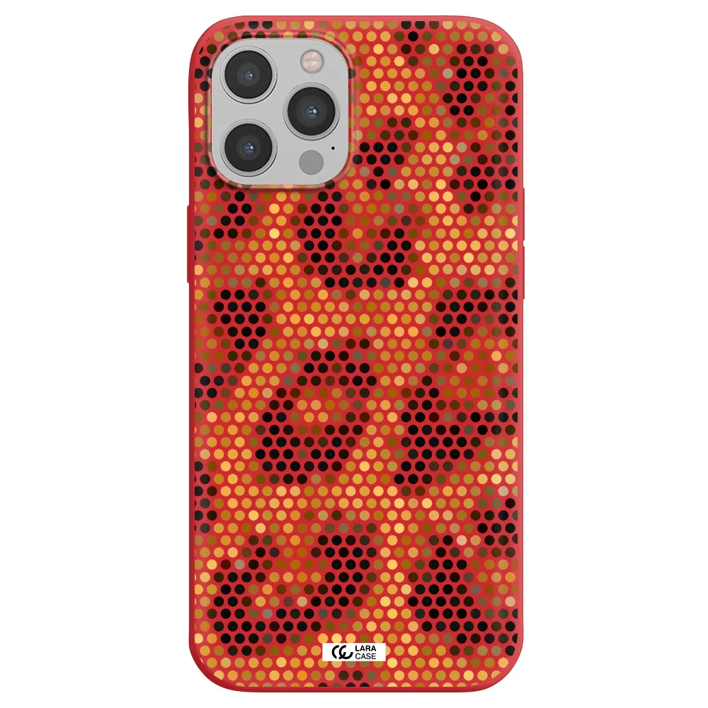 Leopard Dots Apple iPhone 12 pro max Silicone Imperial Red Case