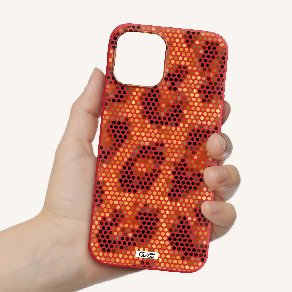 Leopard Dots Apple iPhone 12 pro max Silicone Imperial Red Case