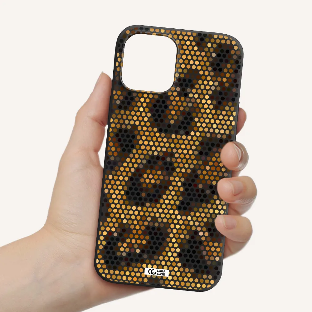 Leopard Dots Apple iPhone 12 pro Silicone black Case