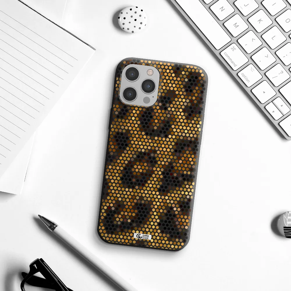Leopard Dots Apple iPhone 12 pro Silicone black Case