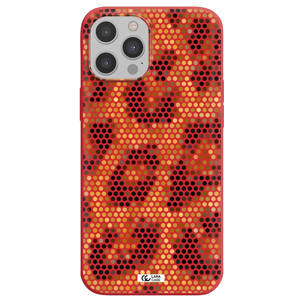 Leopard Dots Apple iPhone 12 pro Silicone Imperial Red Case