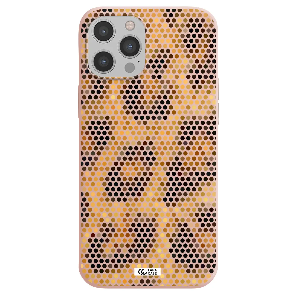 Leopard Dots Apple iPhone 12 pro Silicone pastel pink Case