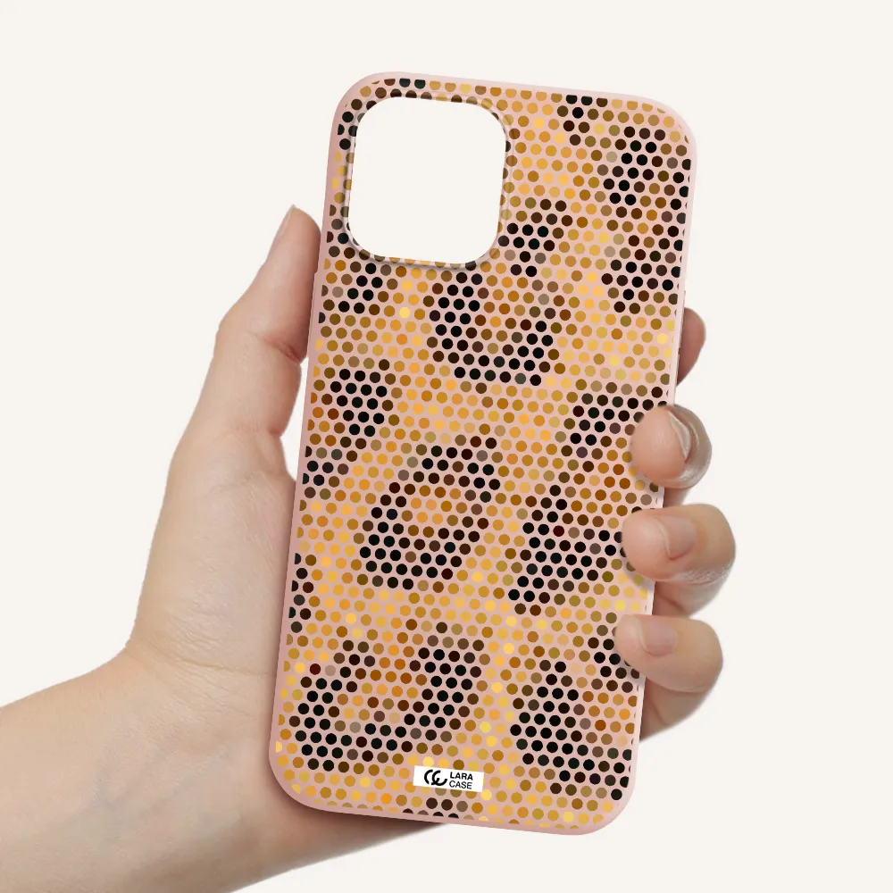 Leopard Dots Apple iPhone 12 pro Silicone pastel pink Case