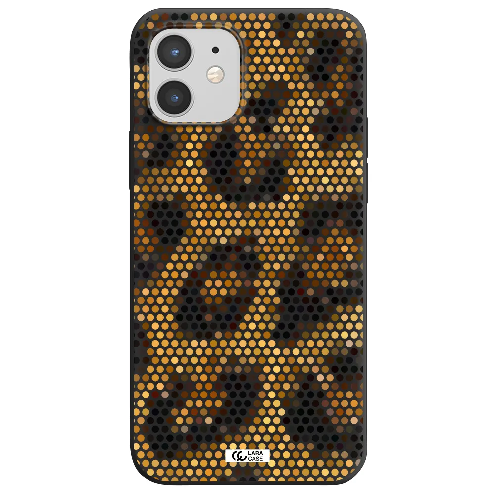 Leopard Dots Apple iPhone 12 Silicone black Case