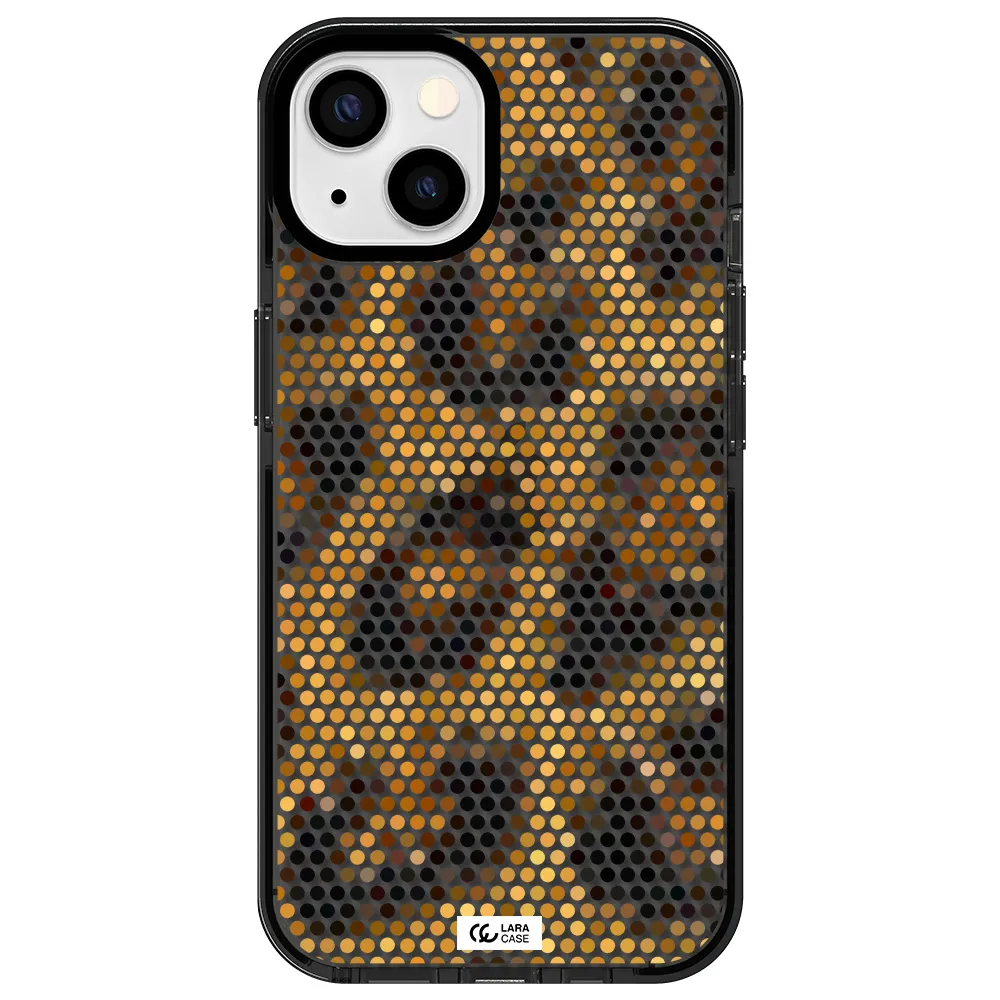 Leopard Dots Apple iPhone 13 impact Smoke Black Case
