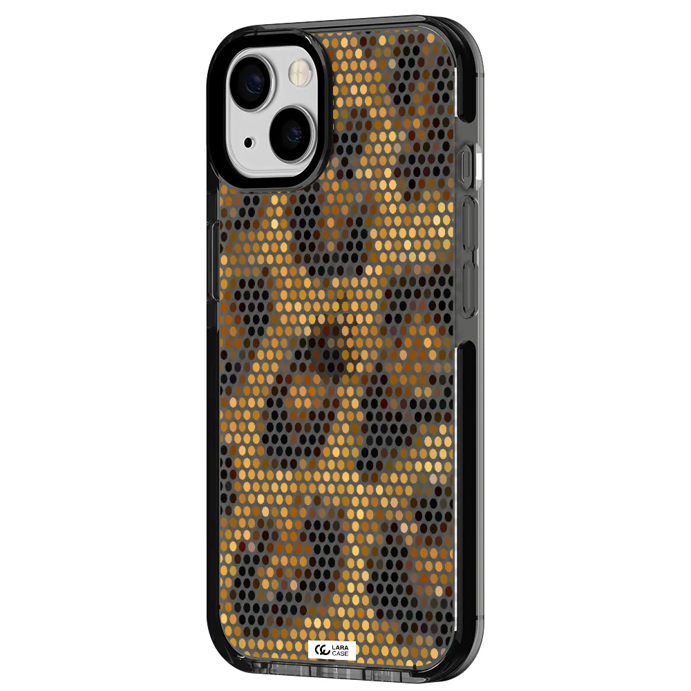 Leopard Dots Apple iPhone 13 impact Smoke Black Case