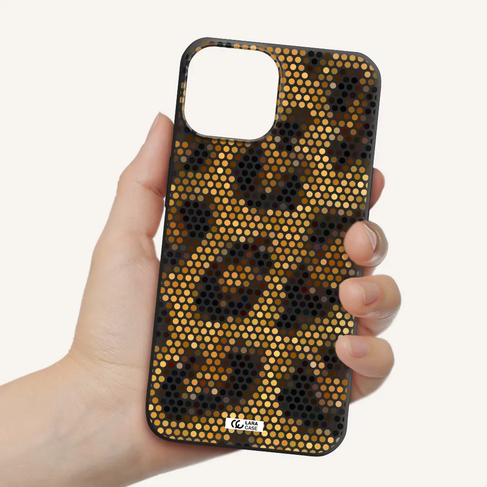 Leopard Dots Apple iPhone 13 mini Silicone black Case