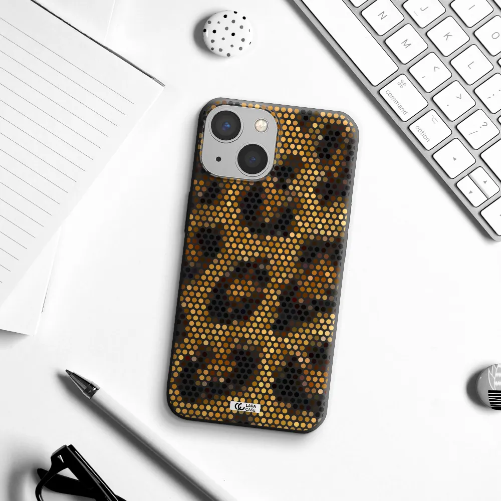 Leopard Dots Apple iPhone 13 mini Silicone black Case