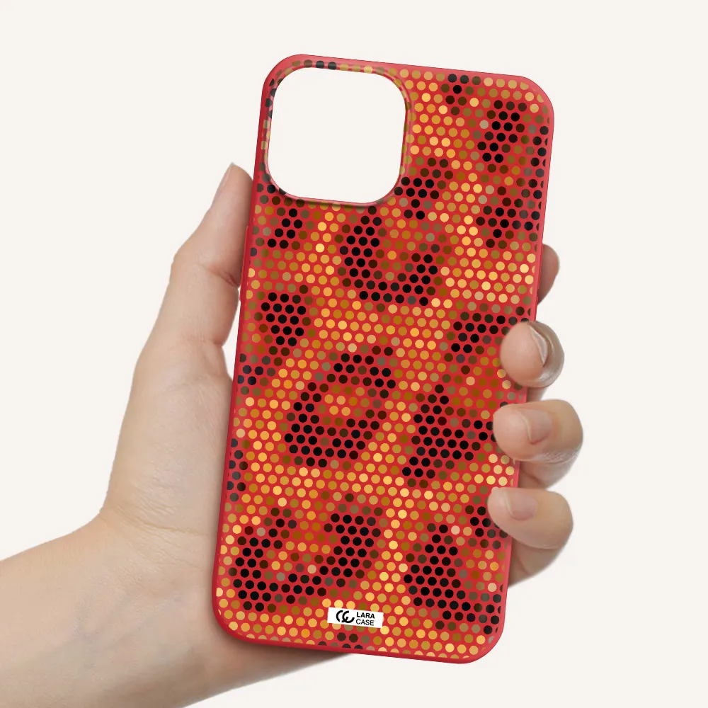 Leopard Dots Apple iPhone 13 mini Silicone Imperial Red Case