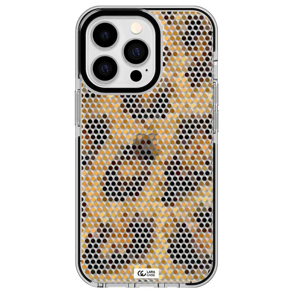Leopard Dots Apple iPhone 13 Pro impact black border Case