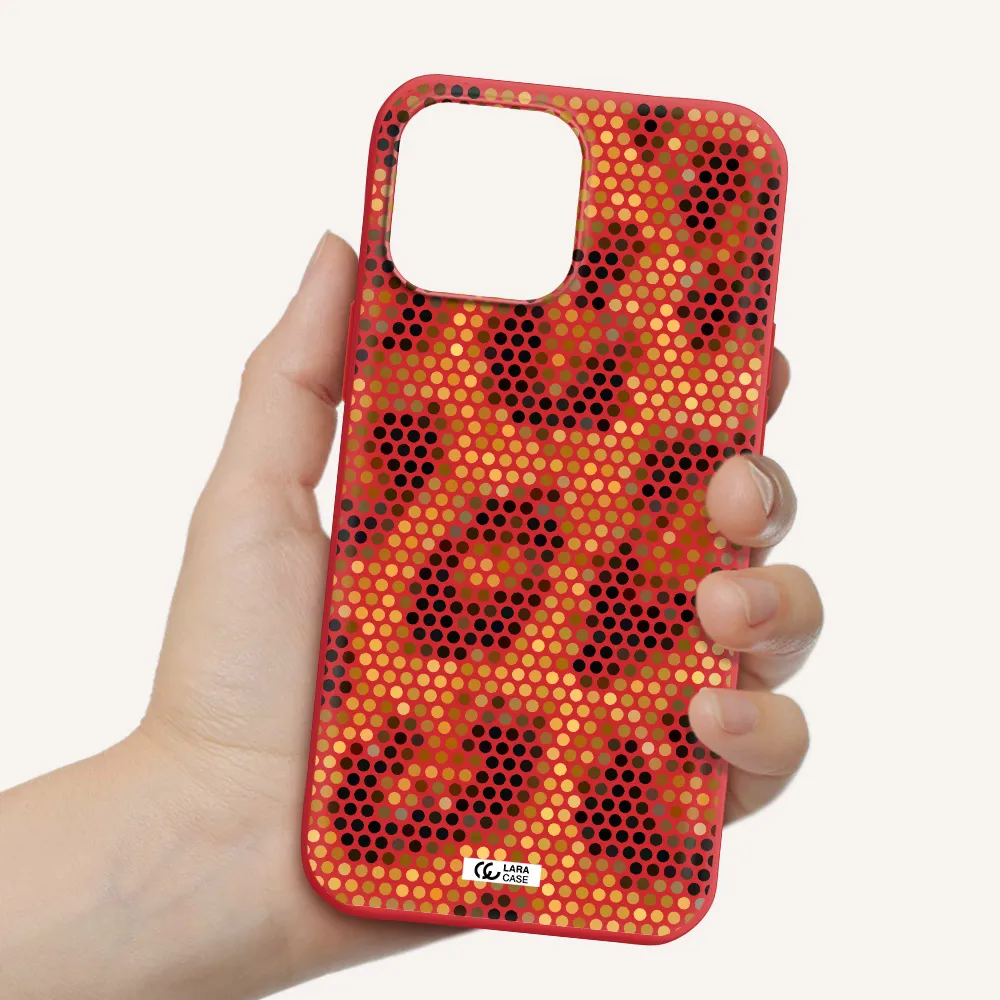 Leopard Dots Apple iPhone 13 Pro Max Silicone Imperial Red Case