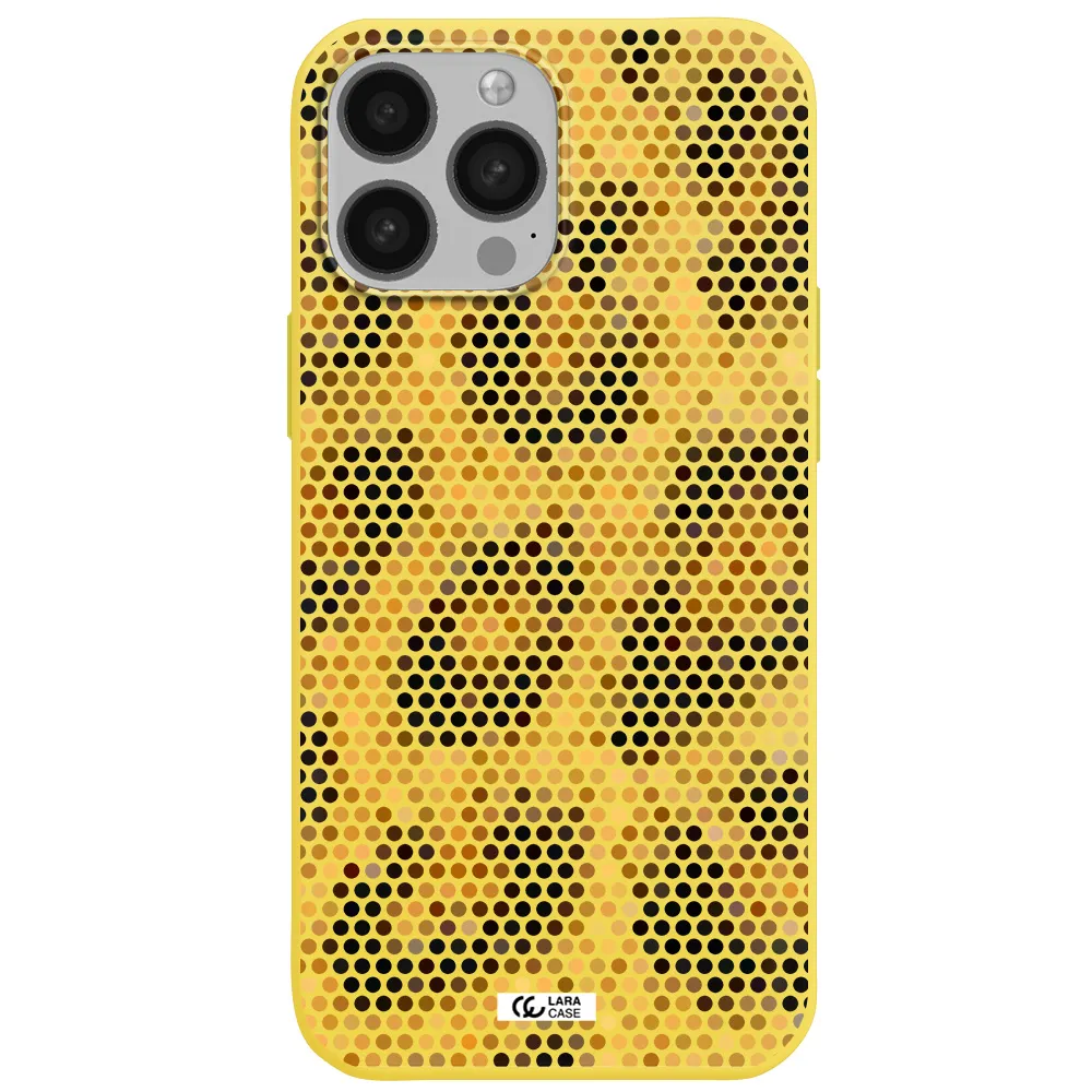 Leopard Dots Apple iPhone 13 Pro Silicone canary yellow Case