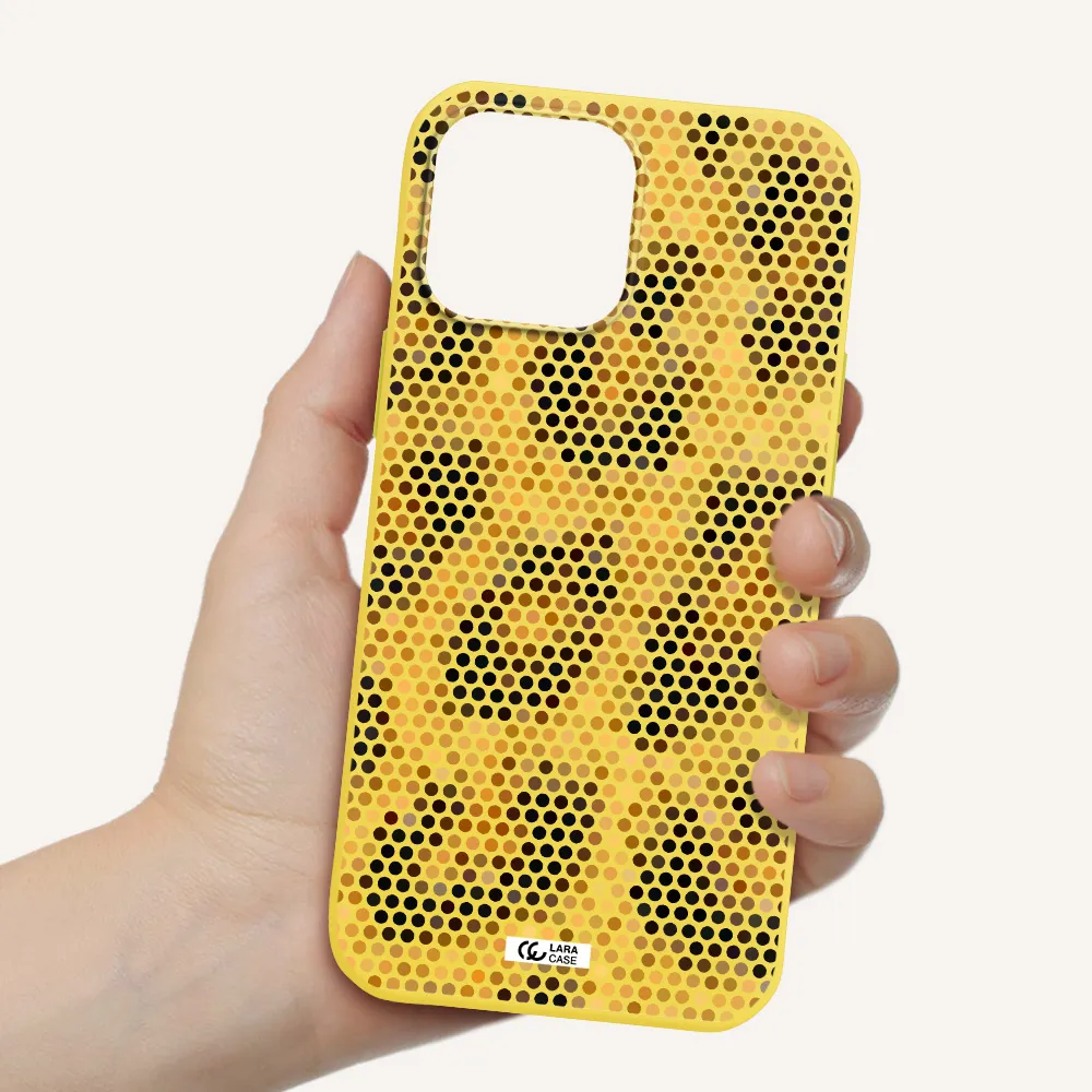 Leopard Dots Apple iPhone 13 Pro Silicone canary yellow Case