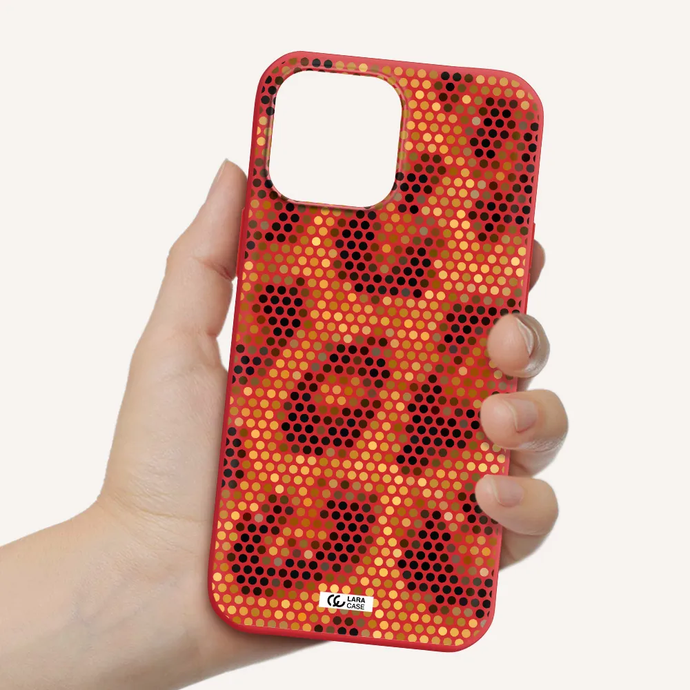Leopard Dots Apple iPhone 13 Pro Silicone Imperial Red Case
