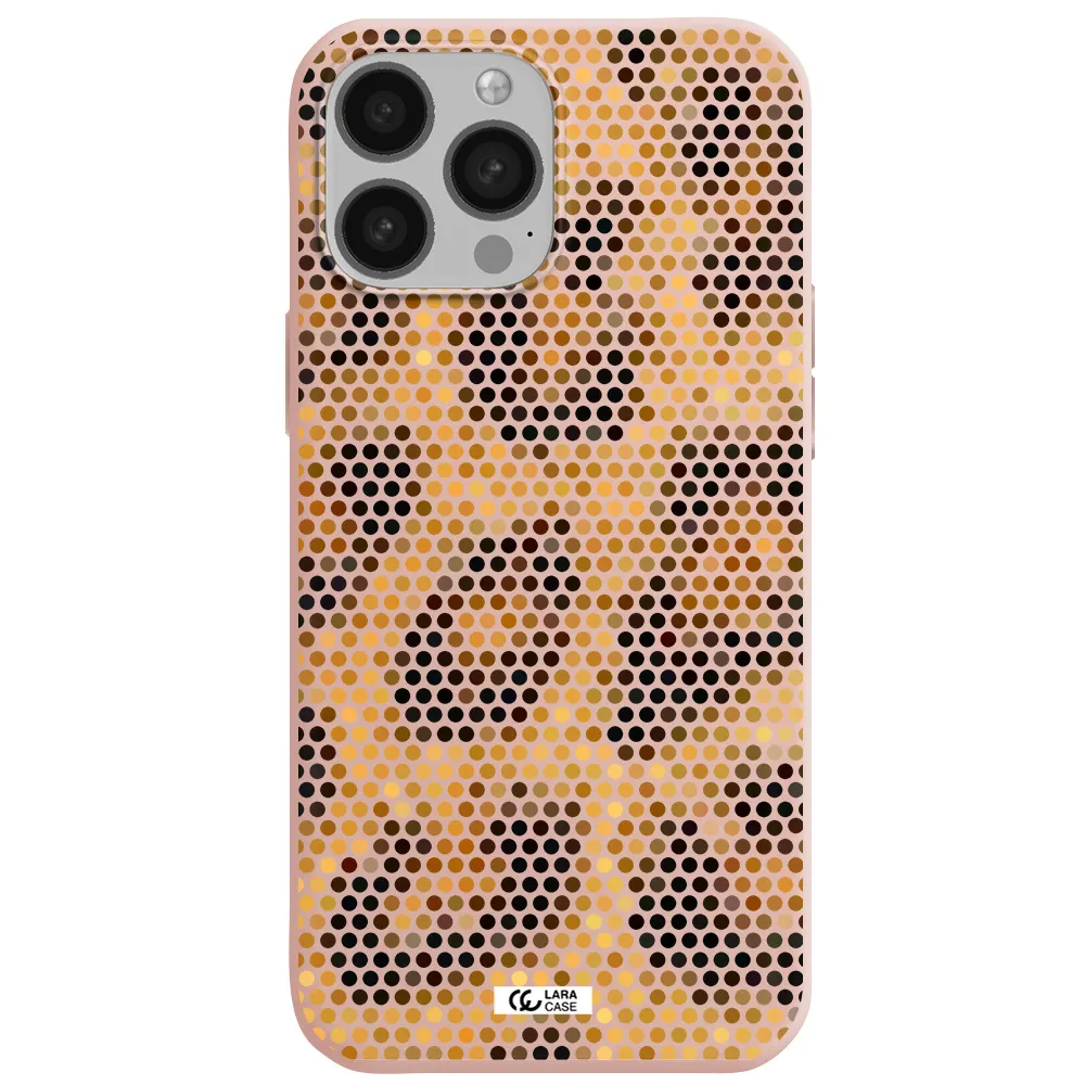 Leopard Dots Apple iPhone 13 Pro Silicone pastel pink Case