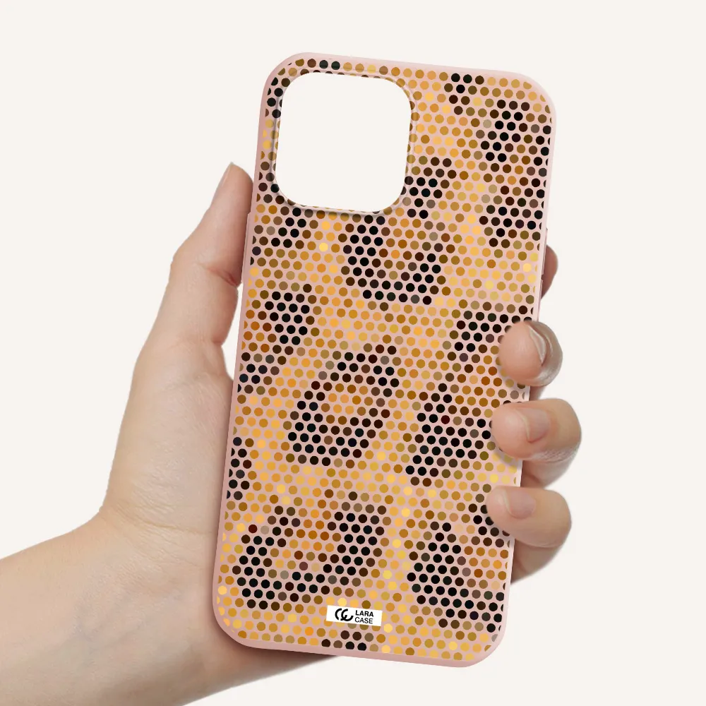 Leopard Dots Apple iPhone 13 Pro Silicone pastel pink Case