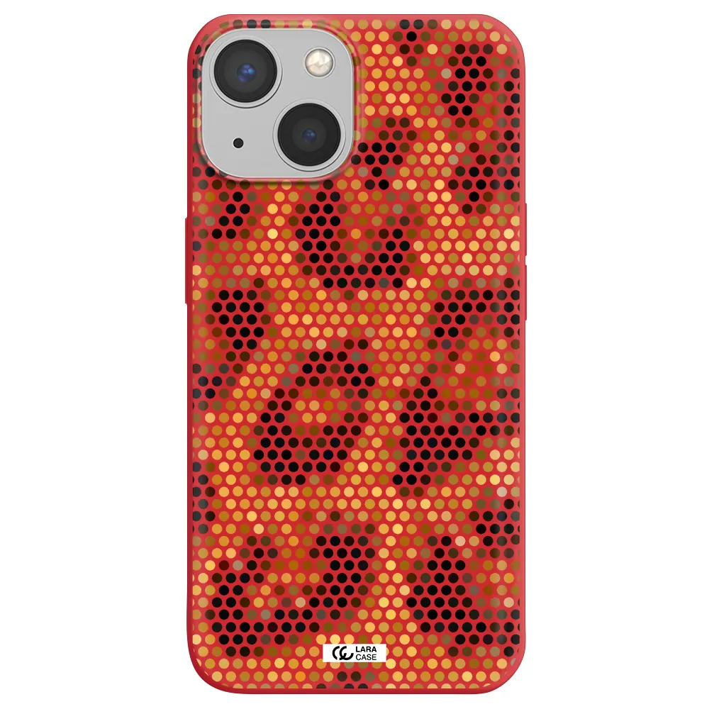 Leopard Dots Apple iPhone 13 Silicone Imperial Red Case