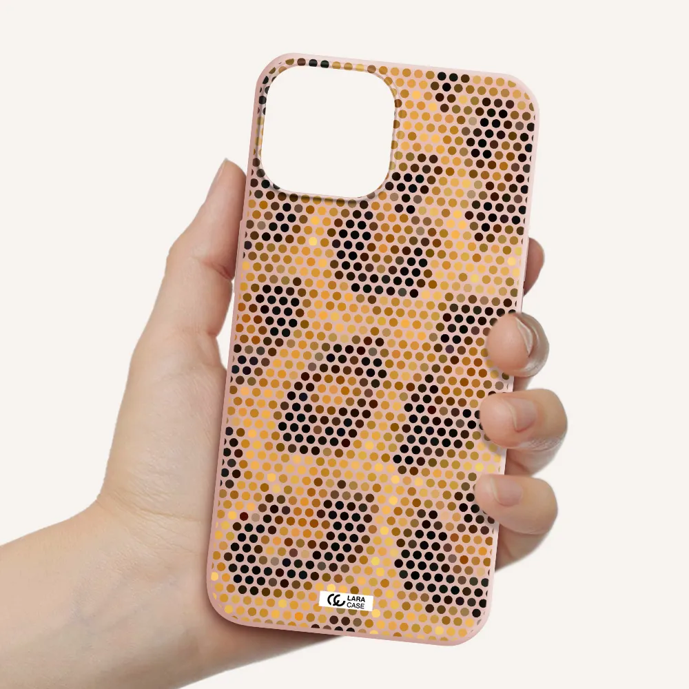 Leopard Dots Apple iPhone 13 Silicone pastel pink Case