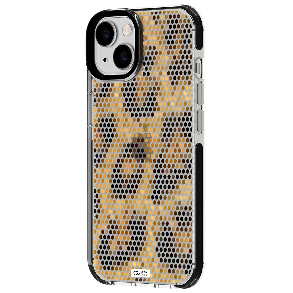 Leopard Dots Apple iPhone 14 impact black border Case