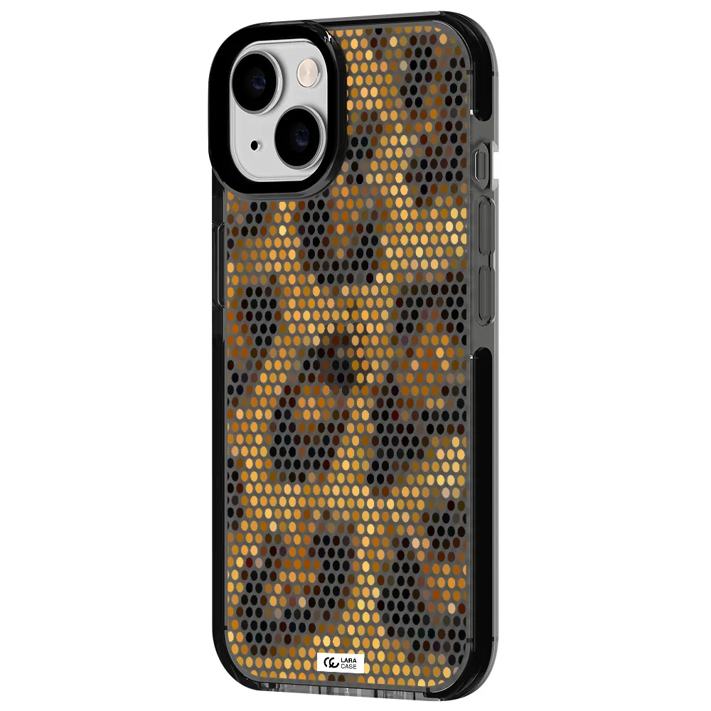 Leopard Dots Apple iPhone 14 impact Smoke Black Case