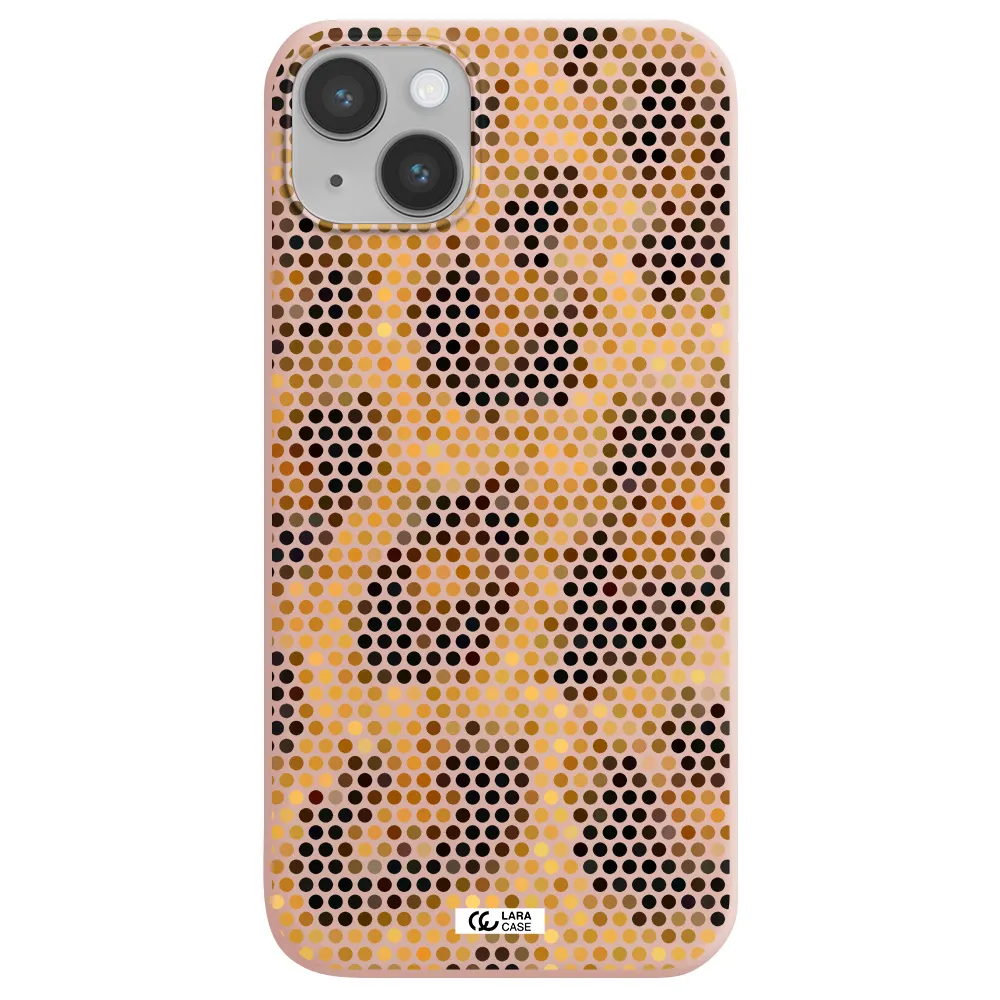 Leopard Dots Apple iPhone 14 plus Silicone pastel pink Case