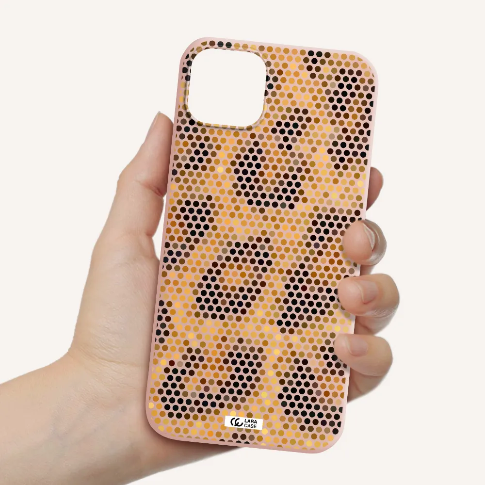 Leopard Dots Apple iPhone 14 plus Silicone pastel pink Case