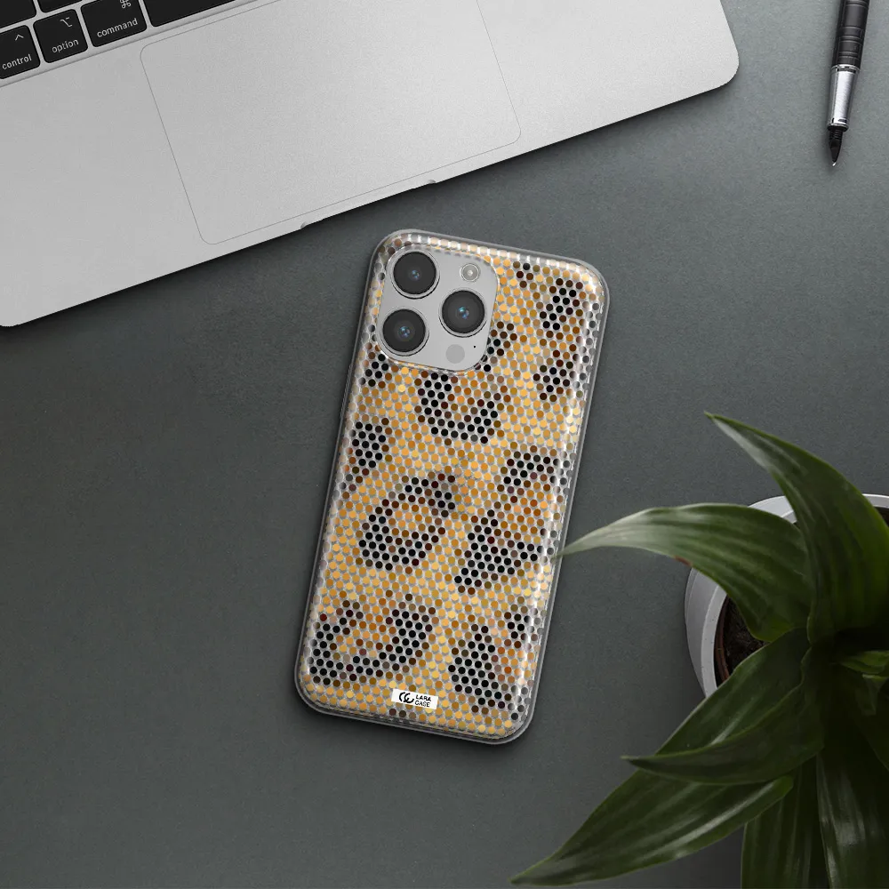 Leopard Dots Apple iPhone 14 pro Clear TPU Case