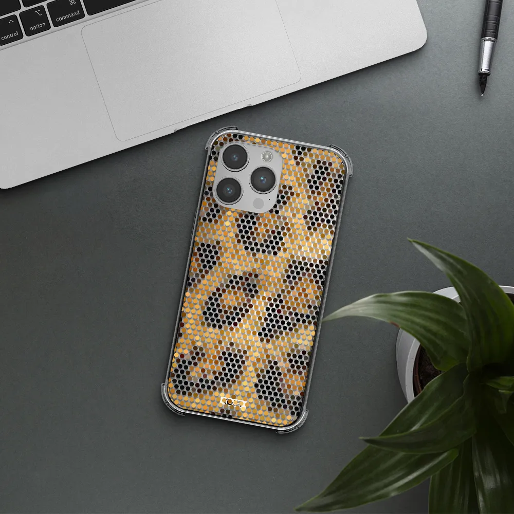 Leopard Dots Apple iPhone 14 pro max Clear PC Case