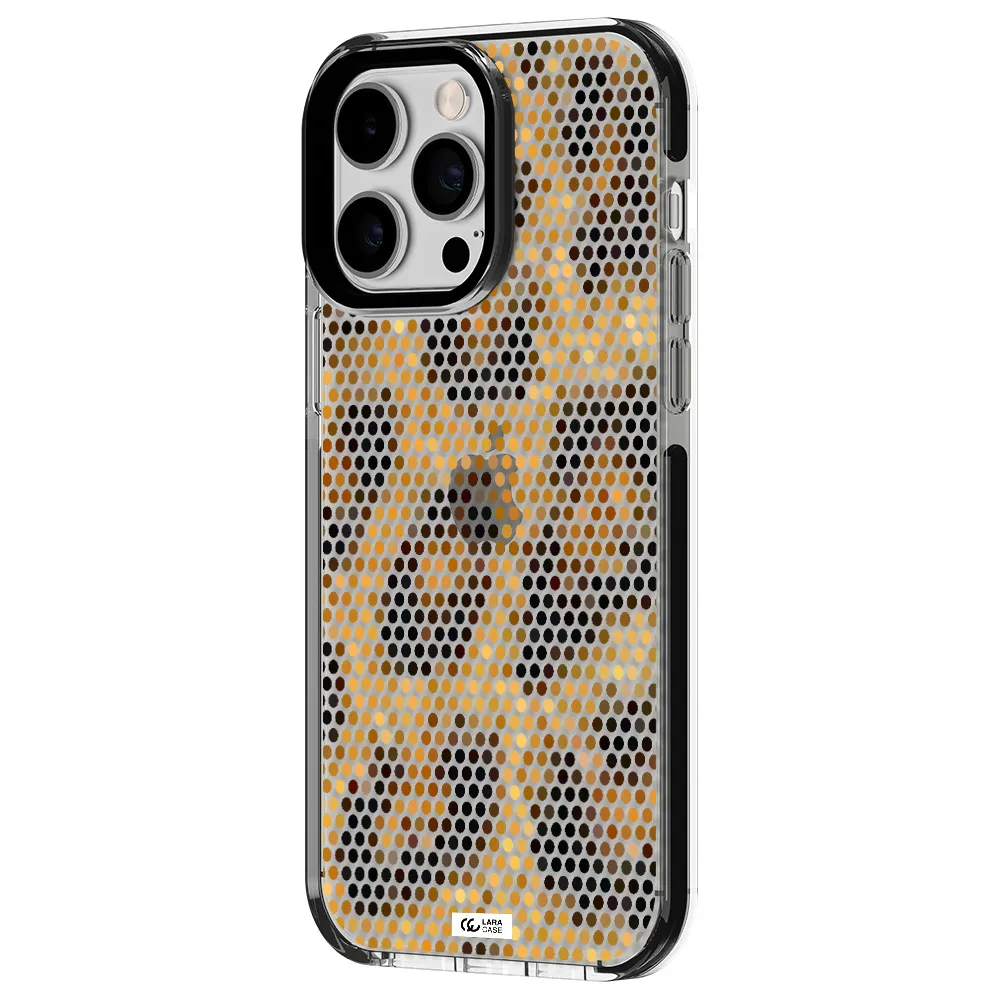 Leopard Dots Apple iPhone 14 pro max impact black border Case