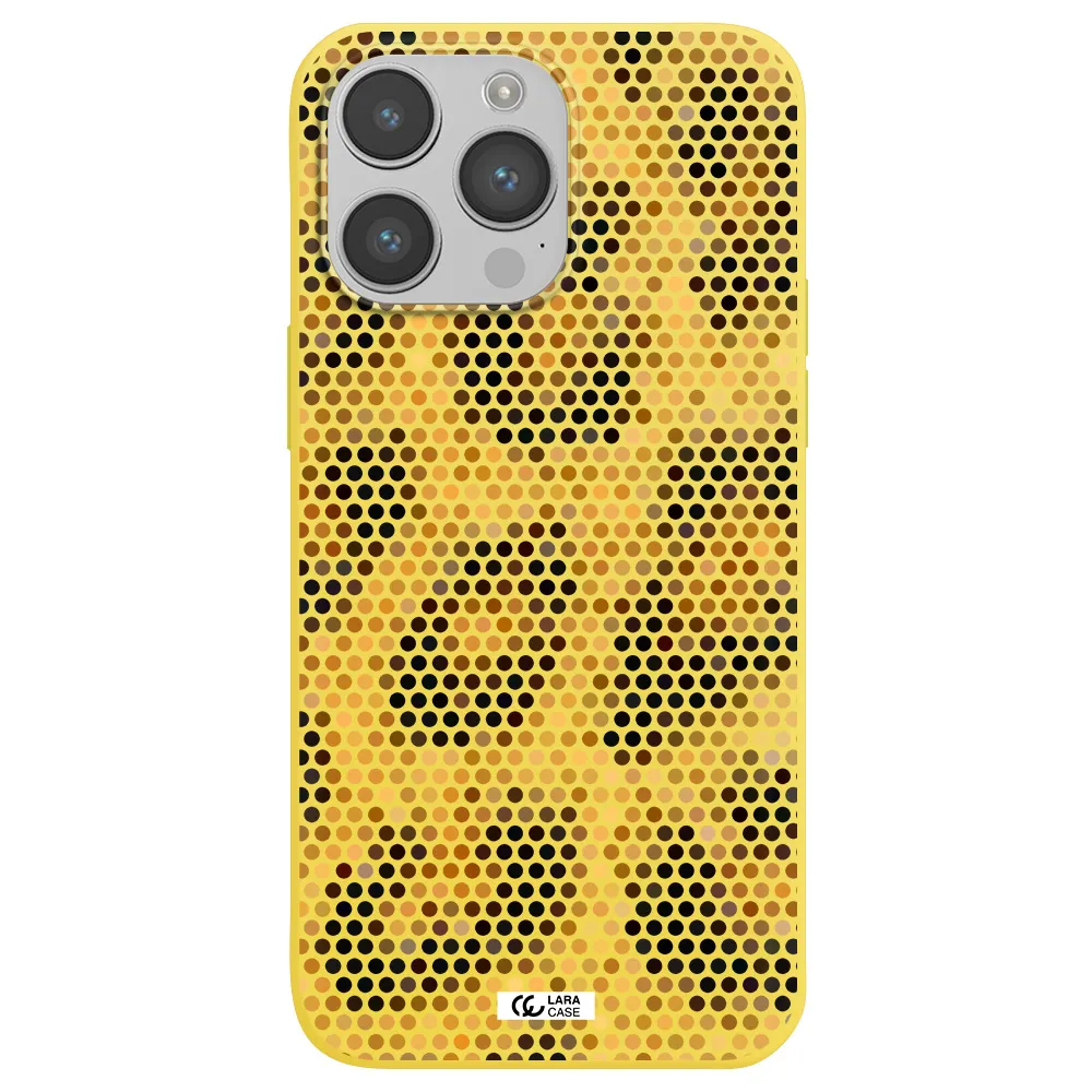 Leopard Dots Apple iPhone 14 pro max Silicone canary yellow Case