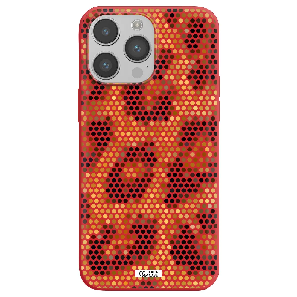 Leopard Dots Apple iPhone 14 pro max Silicone Imperial Red Case