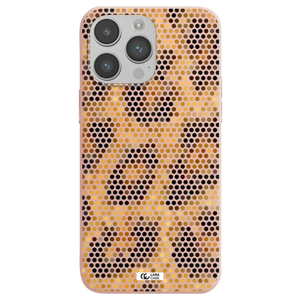 Leopard Dots Apple iPhone 14 pro max Silicone pastel pink Case