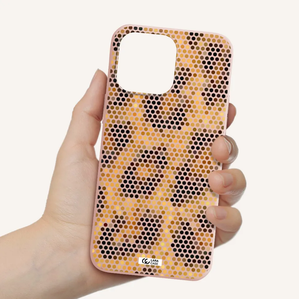 Leopard Dots Apple iPhone 14 pro max Silicone pastel pink Case