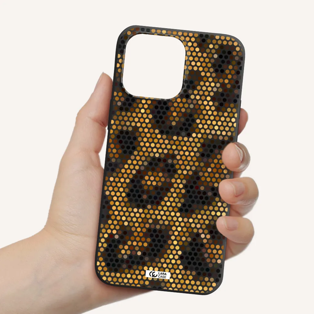 Leopard Dots Apple iPhone 14 pro Silicone black Case
