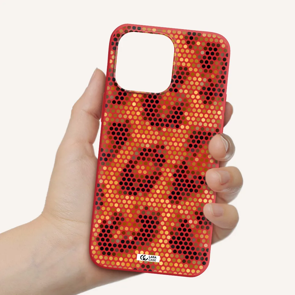 Leopard Dots Apple iPhone 14 pro Silicone Imperial Red Case